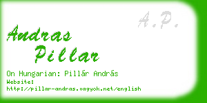 andras pillar business card